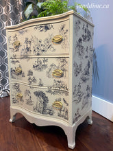 Load image into Gallery viewer, Cottage Toile Serpentine Front Chest of Drawers