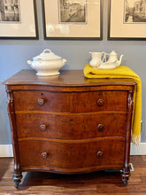 Load image into Gallery viewer, Antique Mahogany Serpentine Front Chest of Drawers