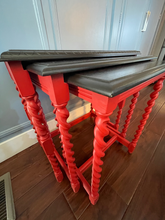 Load image into Gallery viewer, Bespoke Vintage Barley Twist Nesting Tables