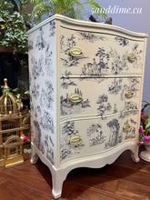 Load image into Gallery viewer, Cottage Toile Serpentine Front Chest of Drawers
