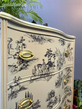 Load image into Gallery viewer, Cottage Toile Serpentine Front Chest of Drawers
