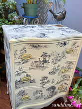 Load image into Gallery viewer, Cottage Toile Serpentine Front Chest of Drawers
