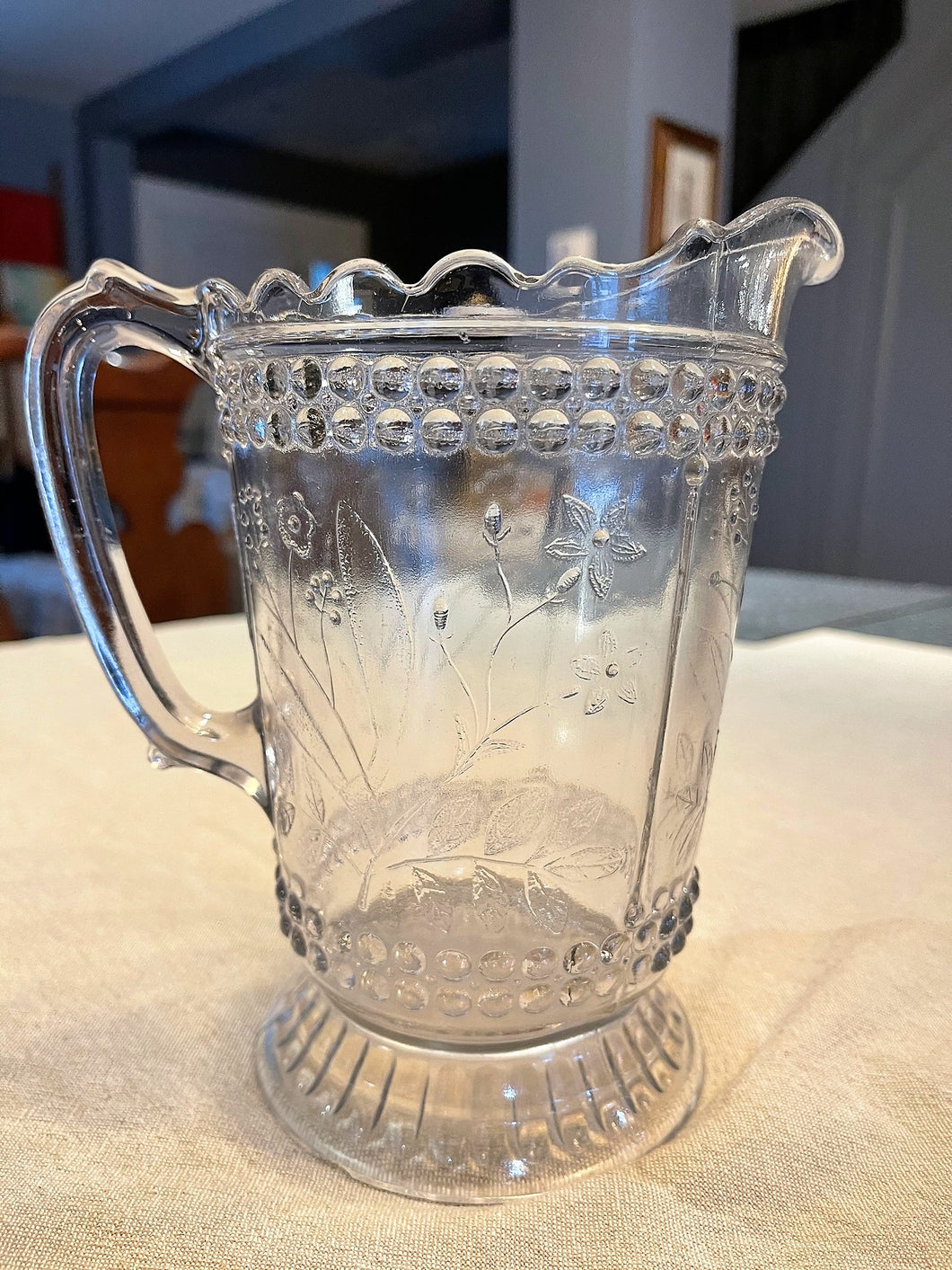 Antique EAPG Forget-Me-Not Pitcher