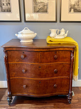 Load image into Gallery viewer, Antique Mahogany Serpentine Front Chest of Drawers
